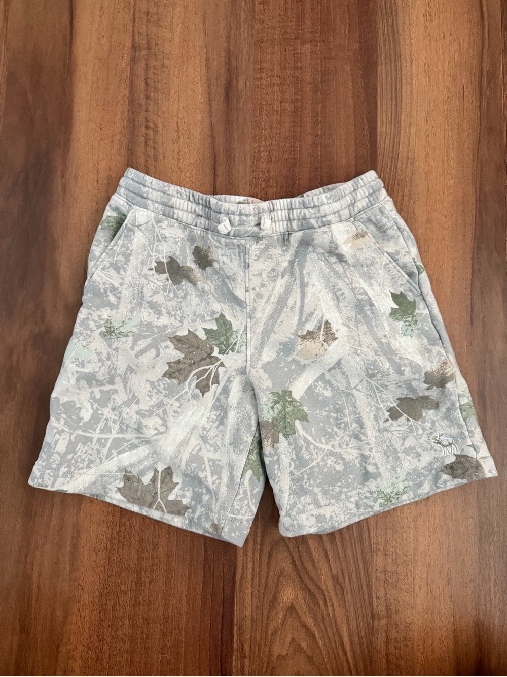 Abercrombie Kids Gray Camo Fleece Shorts, 11/12